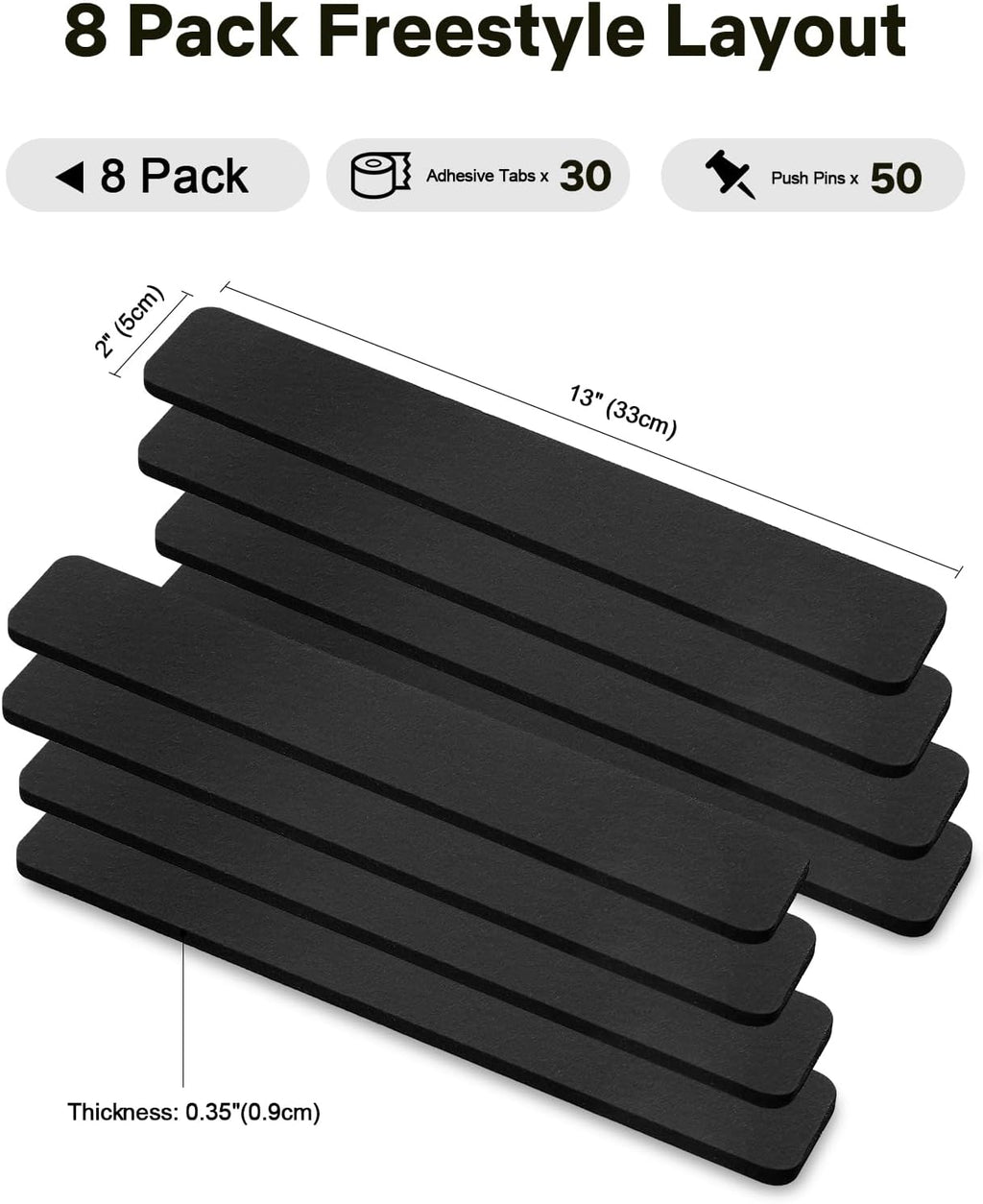 Small Cork Bulletin Board Tiles, Felt Wall Decor and Office Desk Accessories for Vision, Message Center, Picture and Prayer Board, Dorm, Room, Home Office Essentials and Organization(Black)