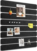 Small Cork Bulletin Board Tiles, Felt Wall Decor and Office Desk Accessories for Vision, Message Center, Picture and Prayer Board, Dorm, Room, Home Office Essentials and Organization(Black)