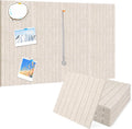 Felt Bulletin Board, 48"X 36" Felt Board for Wall, 12 Pack Felt Wall Tiles, with 70 Adhesive Tabs, Large Felt Bulletin Board Tiles, Cork Board for Room Office Decor, Classroom Pin Board (Oatmeal)