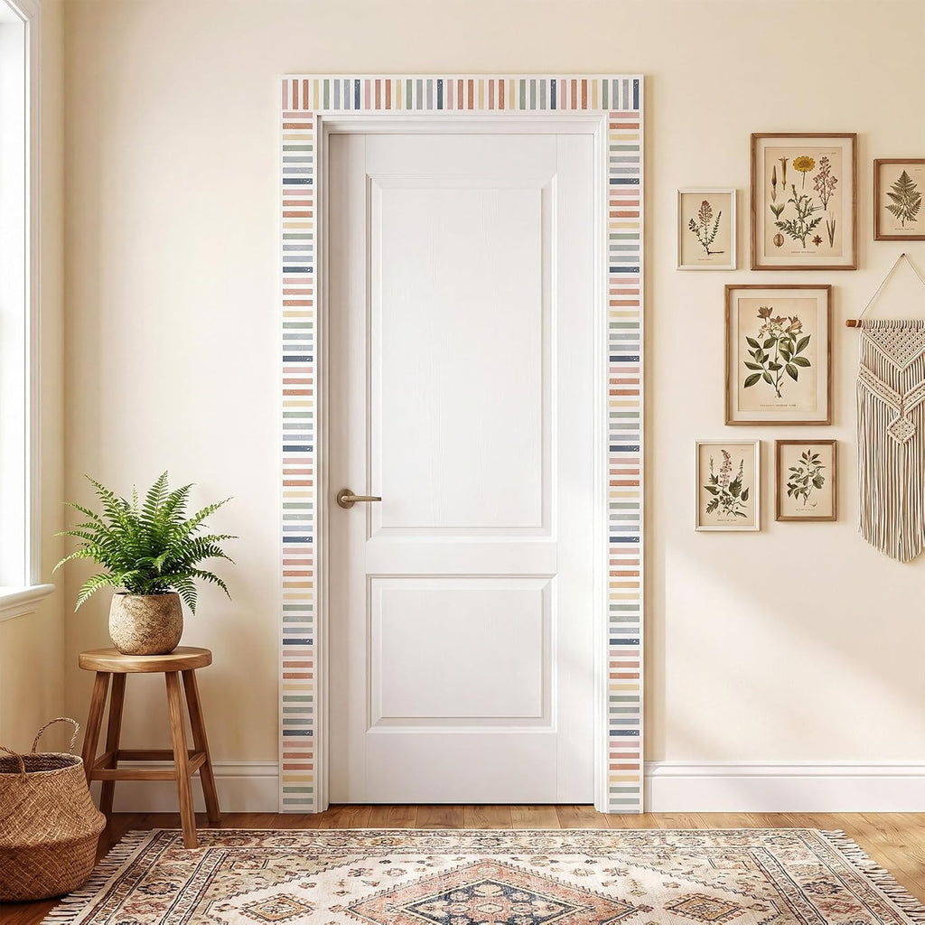 Tenceur Magnetic Bulletin Board Borders 48 ft x 2.76 Inch Neutral Polka Dots Stripes Border Trim for Classroom Decor Whiteboard Chalkboard Poster Board School Teacher Office Supplies
