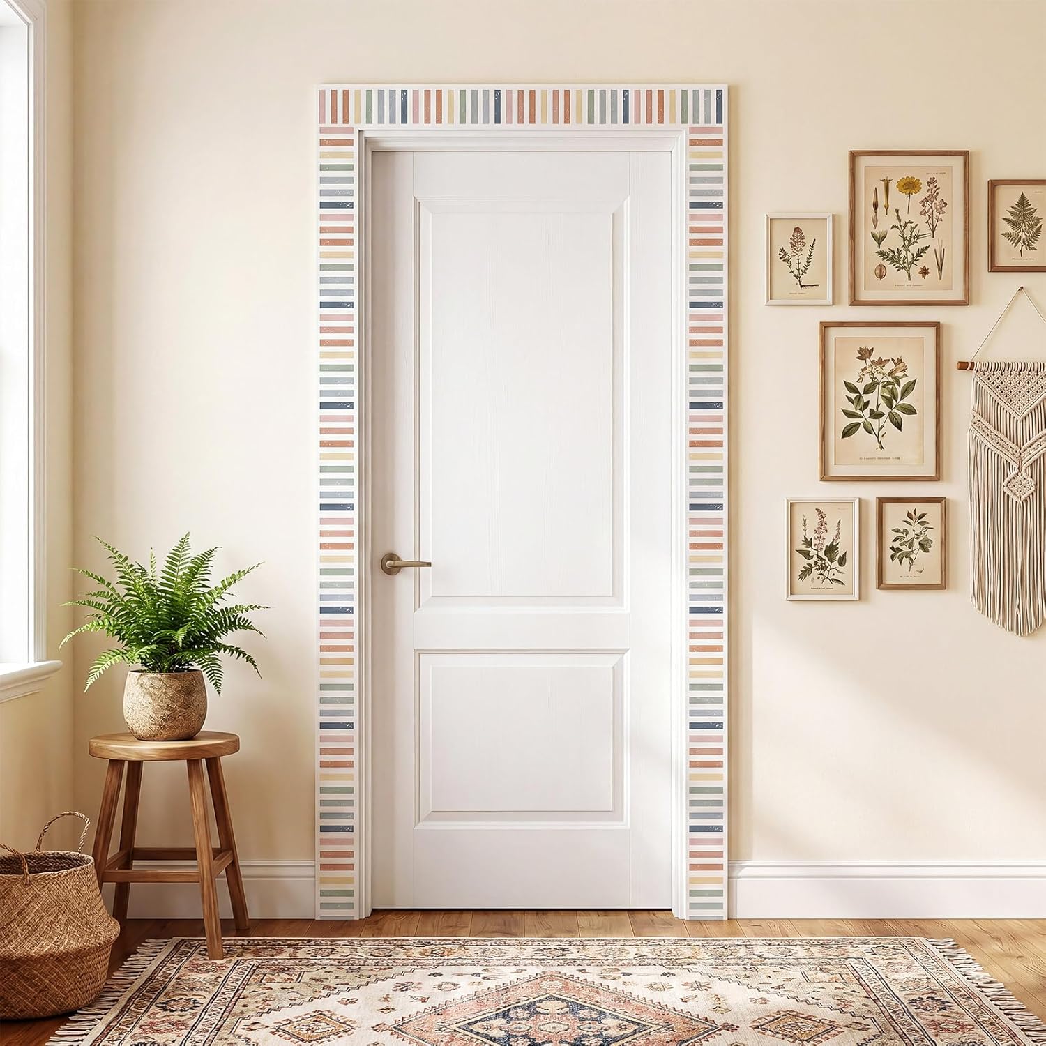 Tenceur Magnetic Bulletin Board Borders 48 ft x 2.76 Inch Neutral Polka Dots Stripes Border Trim for Classroom Decor Whiteboard Chalkboard Poster Board School Teacher Office Supplies