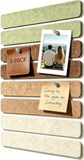 Felt Strip Bulletin Board,8-Pack Cork Board Alternative Bar Strips Boards–13" x 2" Felt Wall Tiles with 48 Push Pins&48 Adhesive Tapes,Removable Adhesive Install Felt Pin Board for Wall,Home Office