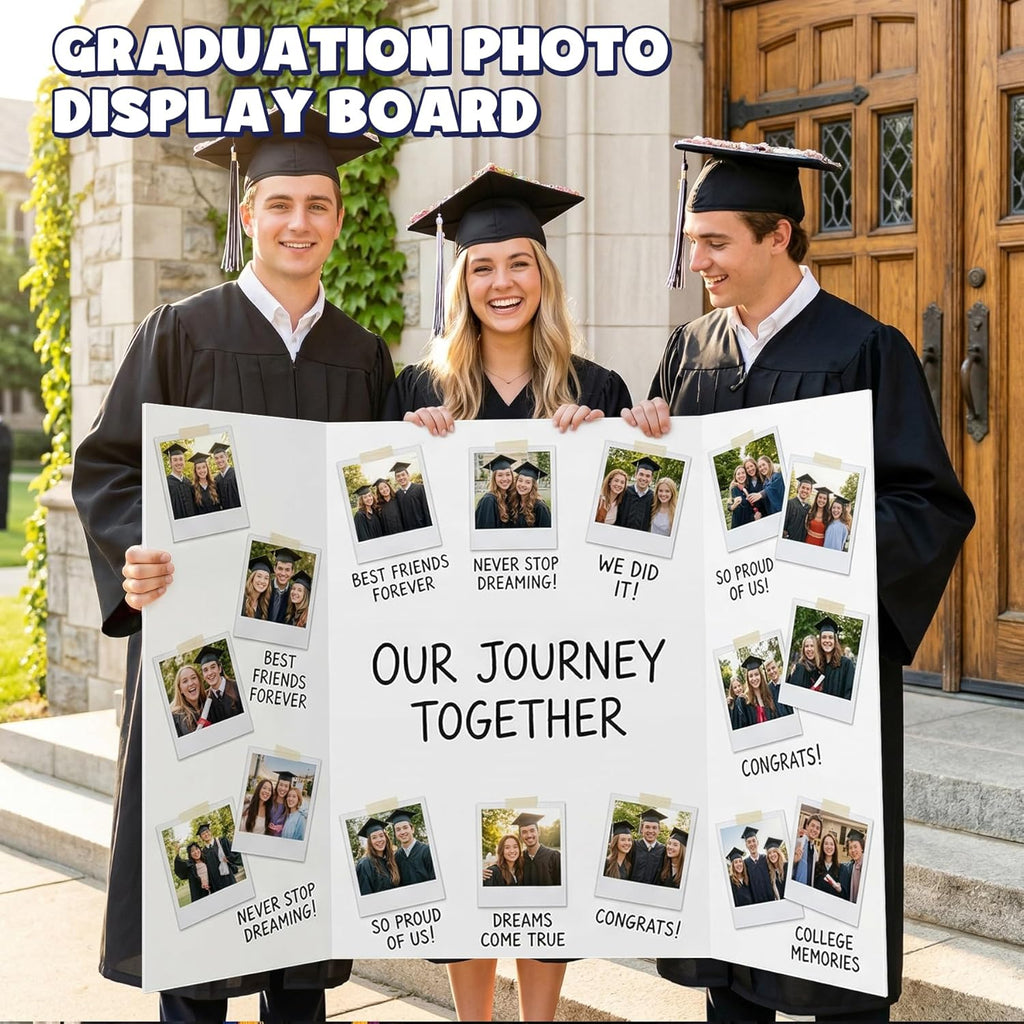 AKONEGE 2 Pack White Trifold Poster Board 36" x 48" Foam Core, Large Tri Fold Foam Poster Boards for Presentations, Science Fair Display, Photo Display, Office & School Projects, Event Exhibitions